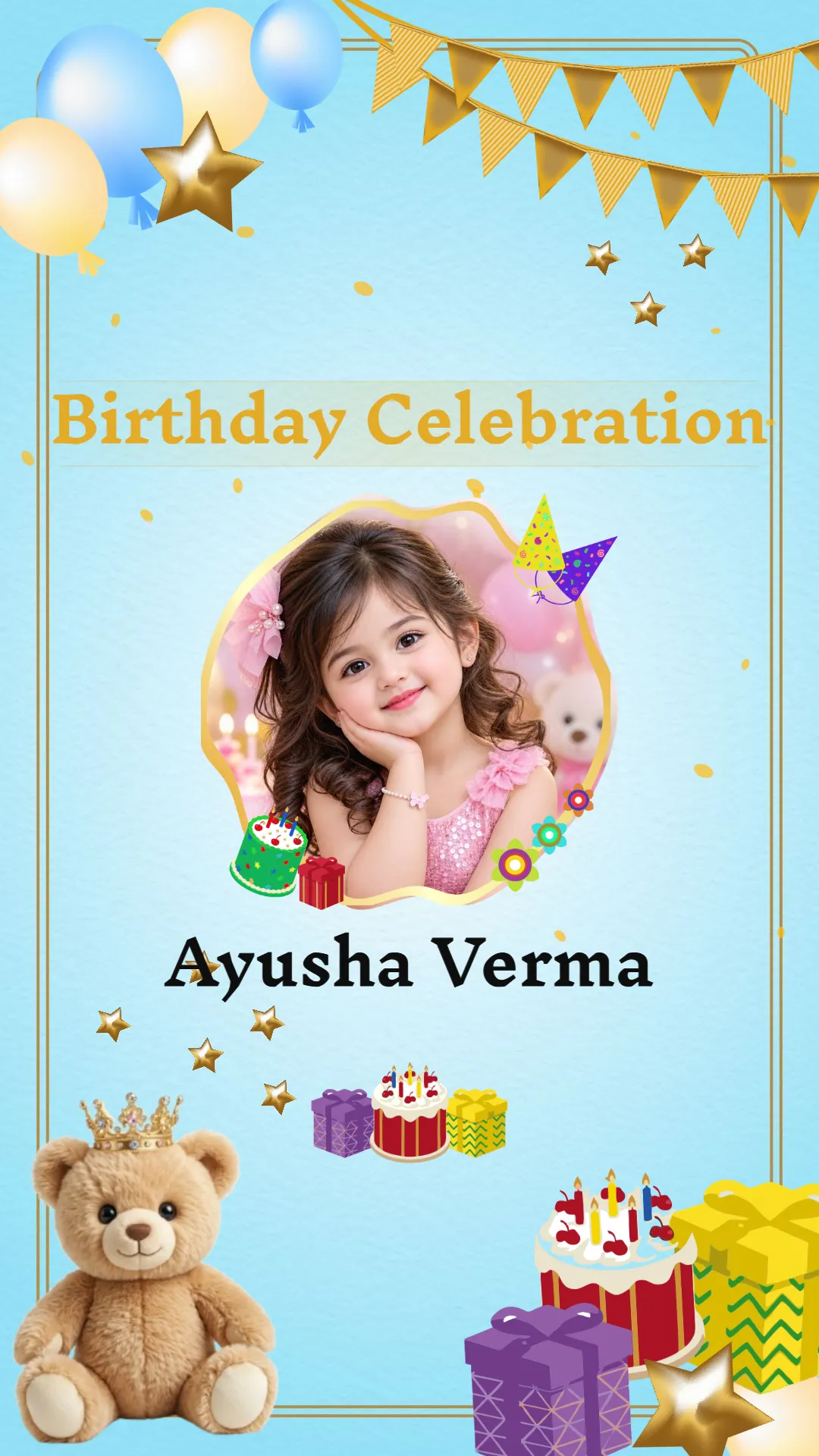 Kids birthday invitation video template