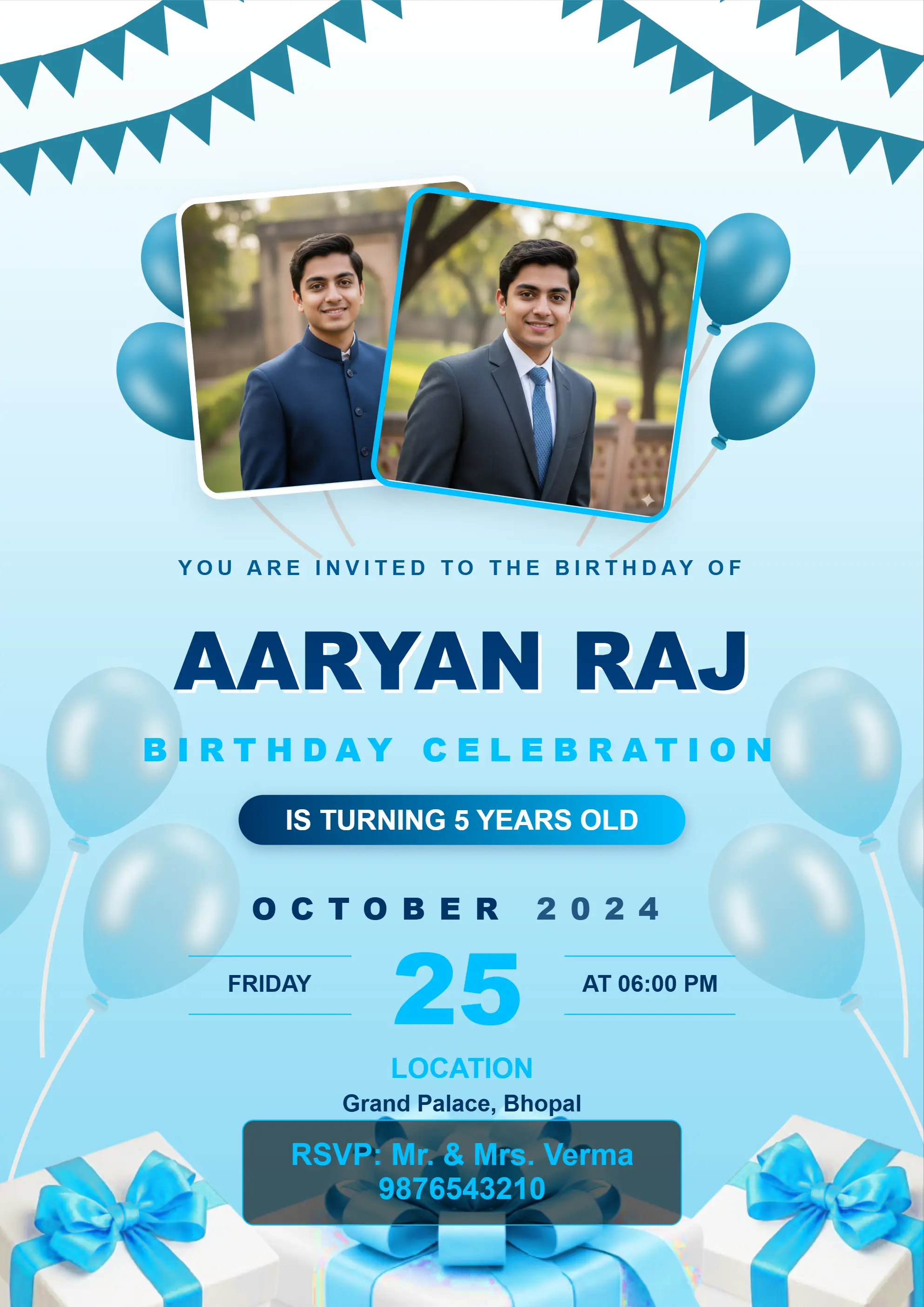Birthday party invite card design templates