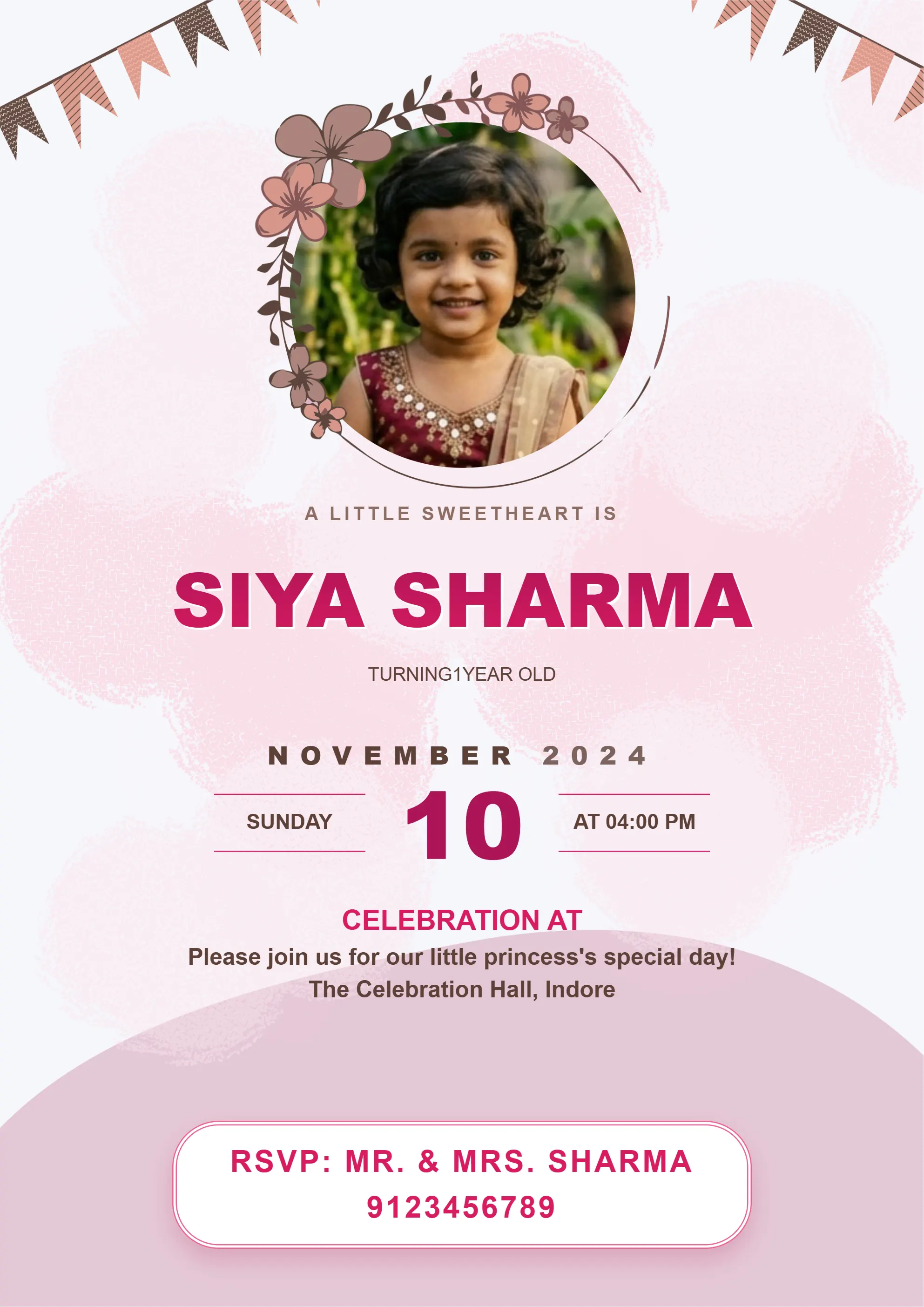 Baby Boy First Birthday Invite